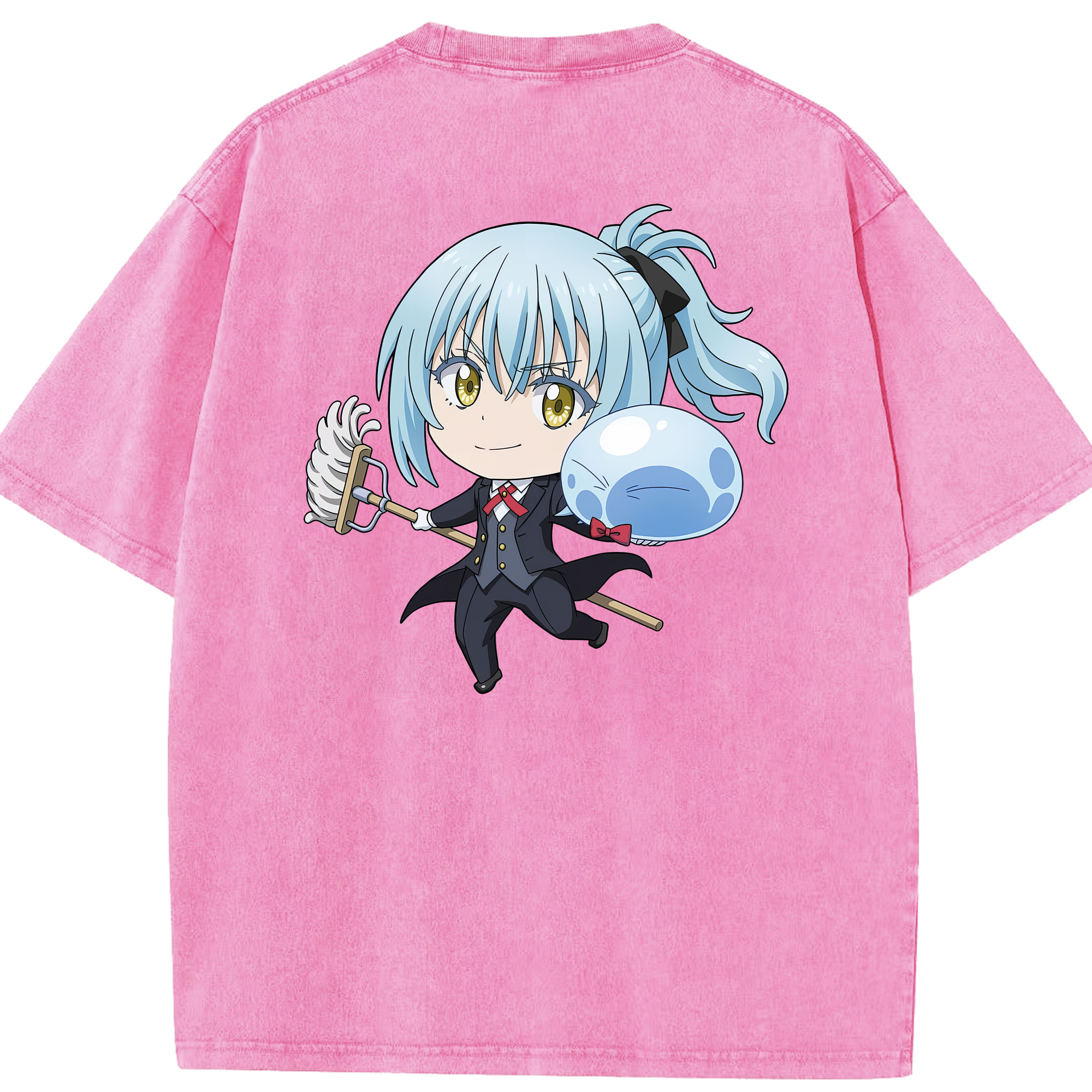 （画像用） 転スラ Regarding Reincarnated to Slime 綿100% ヴィンテージ風 半袖Tシャツ（背面プリント）